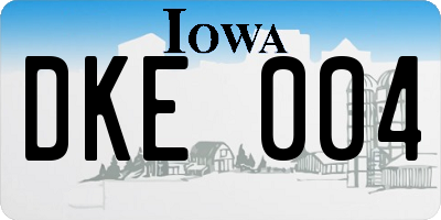 IA license plate DKE004