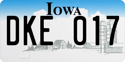 IA license plate DKE017