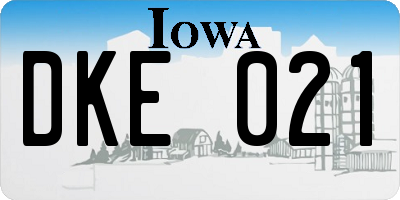 IA license plate DKE021