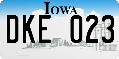 IA license plate DKE023
