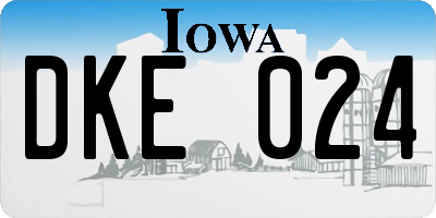IA license plate DKE024