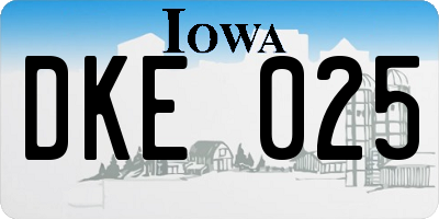 IA license plate DKE025