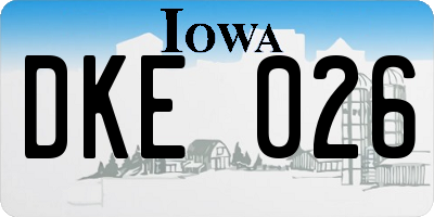 IA license plate DKE026
