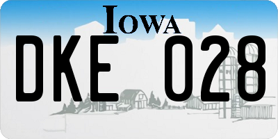 IA license plate DKE028