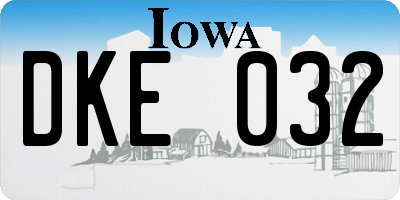IA license plate DKE032