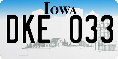 IA license plate DKE033