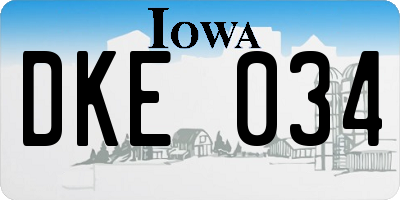IA license plate DKE034