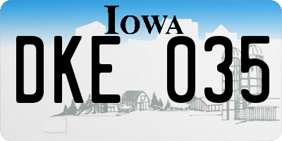 IA license plate DKE035
