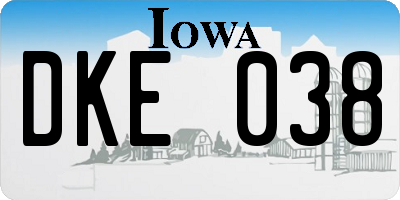 IA license plate DKE038