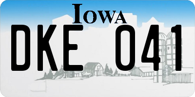 IA license plate DKE041