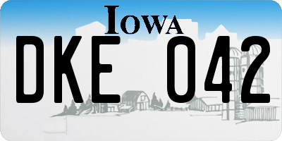 IA license plate DKE042