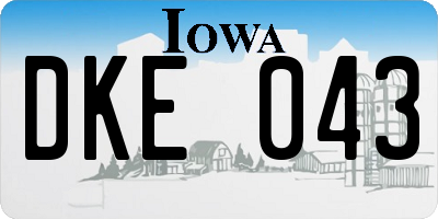 IA license plate DKE043
