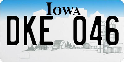 IA license plate DKE046