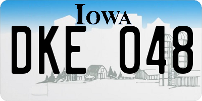 IA license plate DKE048