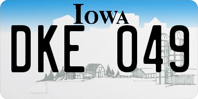 IA license plate DKE049