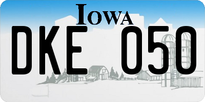 IA license plate DKE050