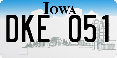 IA license plate DKE051