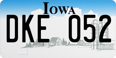 IA license plate DKE052