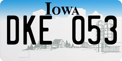 IA license plate DKE053