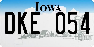 IA license plate DKE054