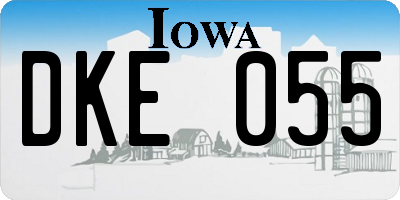 IA license plate DKE055