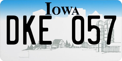 IA license plate DKE057