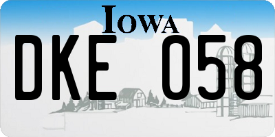 IA license plate DKE058