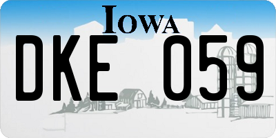 IA license plate DKE059