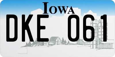 IA license plate DKE061