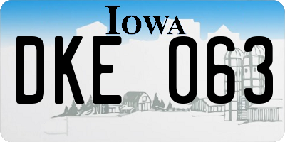 IA license plate DKE063