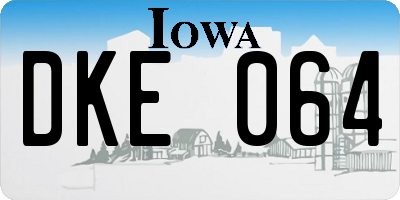 IA license plate DKE064