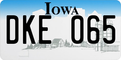 IA license plate DKE065