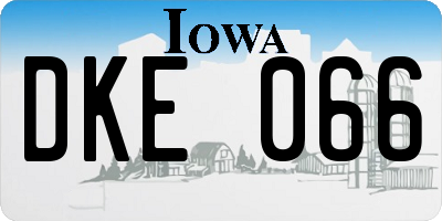 IA license plate DKE066