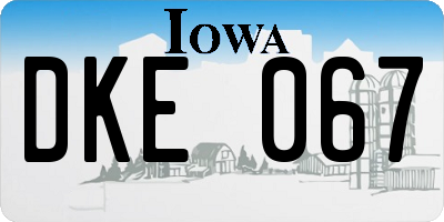 IA license plate DKE067