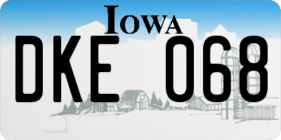 IA license plate DKE068