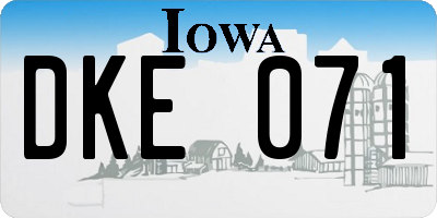IA license plate DKE071