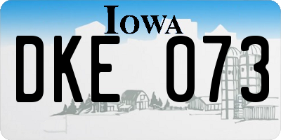 IA license plate DKE073