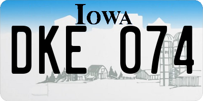 IA license plate DKE074