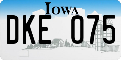 IA license plate DKE075