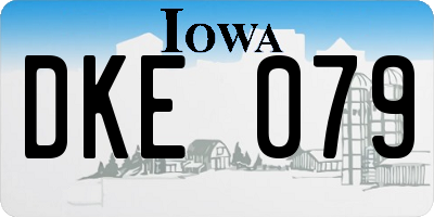 IA license plate DKE079