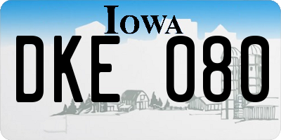 IA license plate DKE080