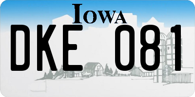 IA license plate DKE081