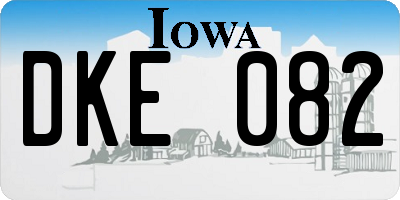 IA license plate DKE082