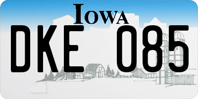 IA license plate DKE085