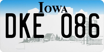 IA license plate DKE086