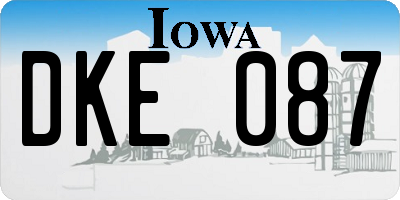 IA license plate DKE087