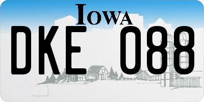 IA license plate DKE088