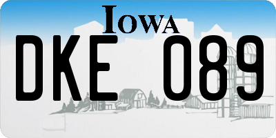 IA license plate DKE089