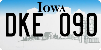 IA license plate DKE090