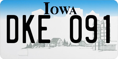 IA license plate DKE091